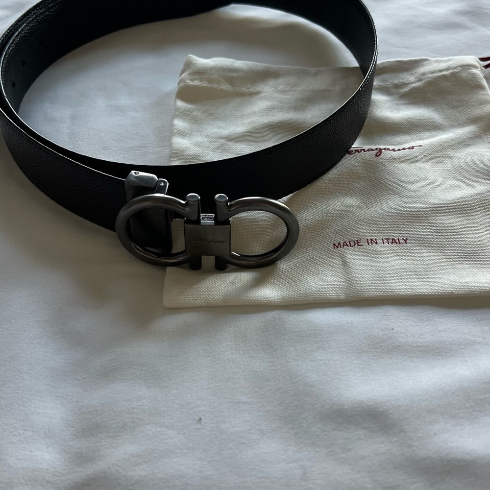 Men's Salvatore Ferragamo Double Gancini reversible Leather Belt